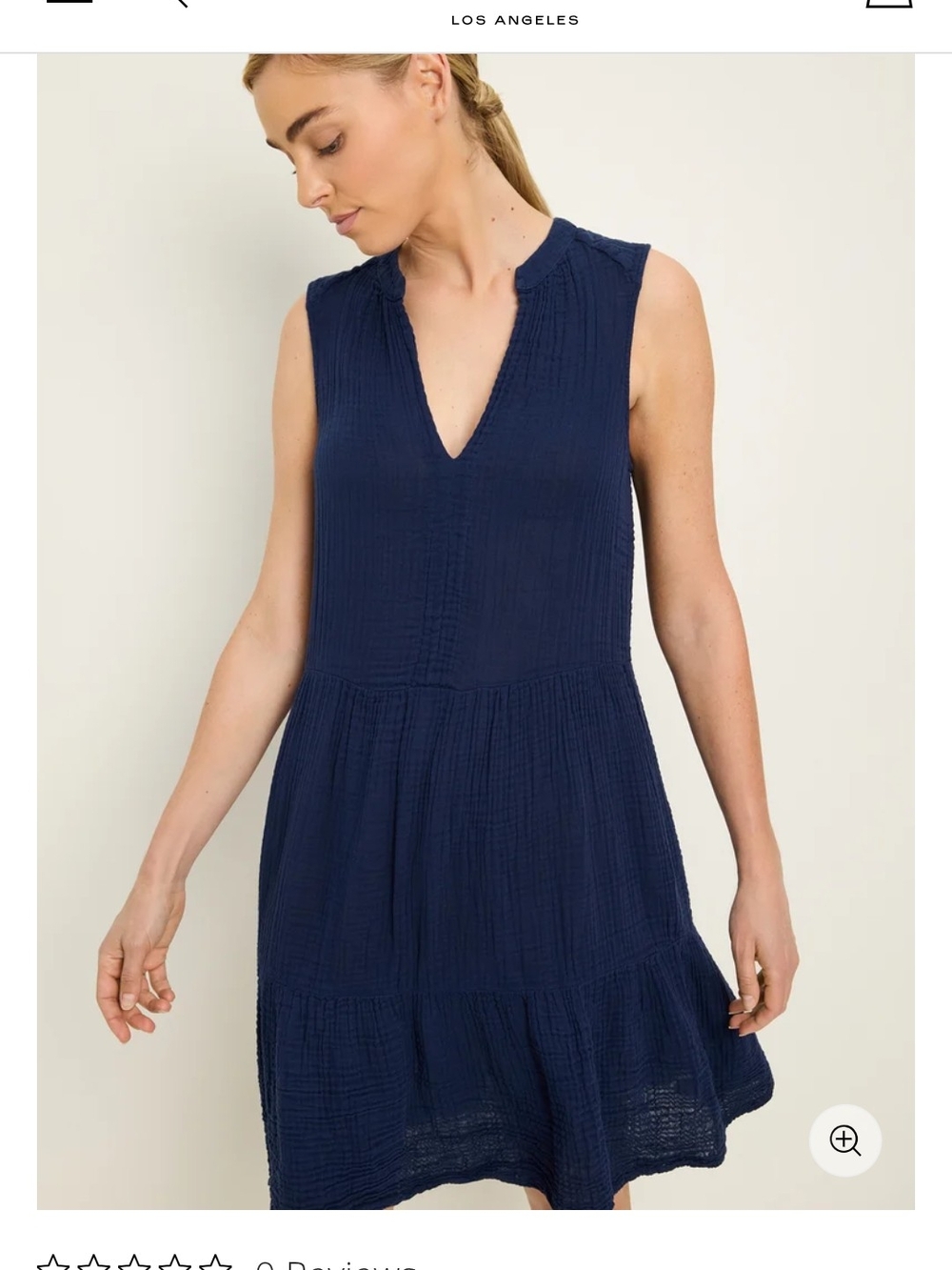 Michael Stars Navy Textured V-Neck Sleeveless Daisy Dress